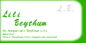 lili beythum business card